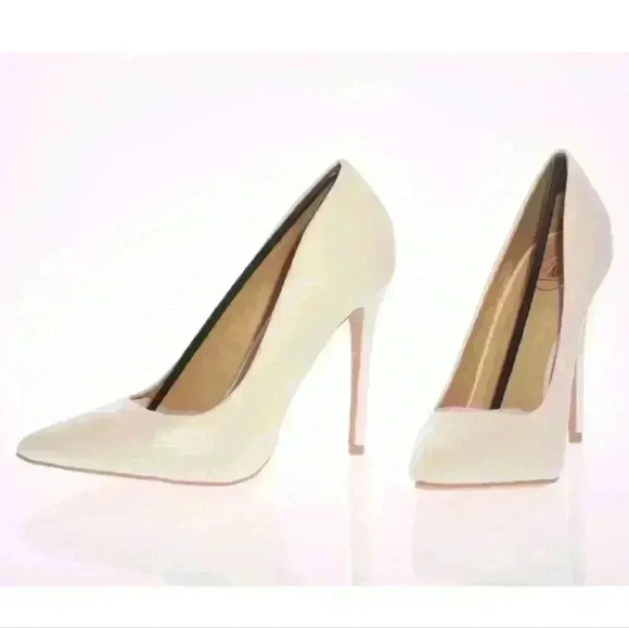 Women's Missguided Pu White Faux Leather Pointed Pumps Heels US 8 (Runs small) - Picture 5 of 6